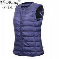 Marka NewBang 6XL 7XL duży rozmiar kamizelka damska ciepła podkoszulka Ultra Light dół kamizelka kobiety przenośne bez rękawów zima ciepła podszewka 1